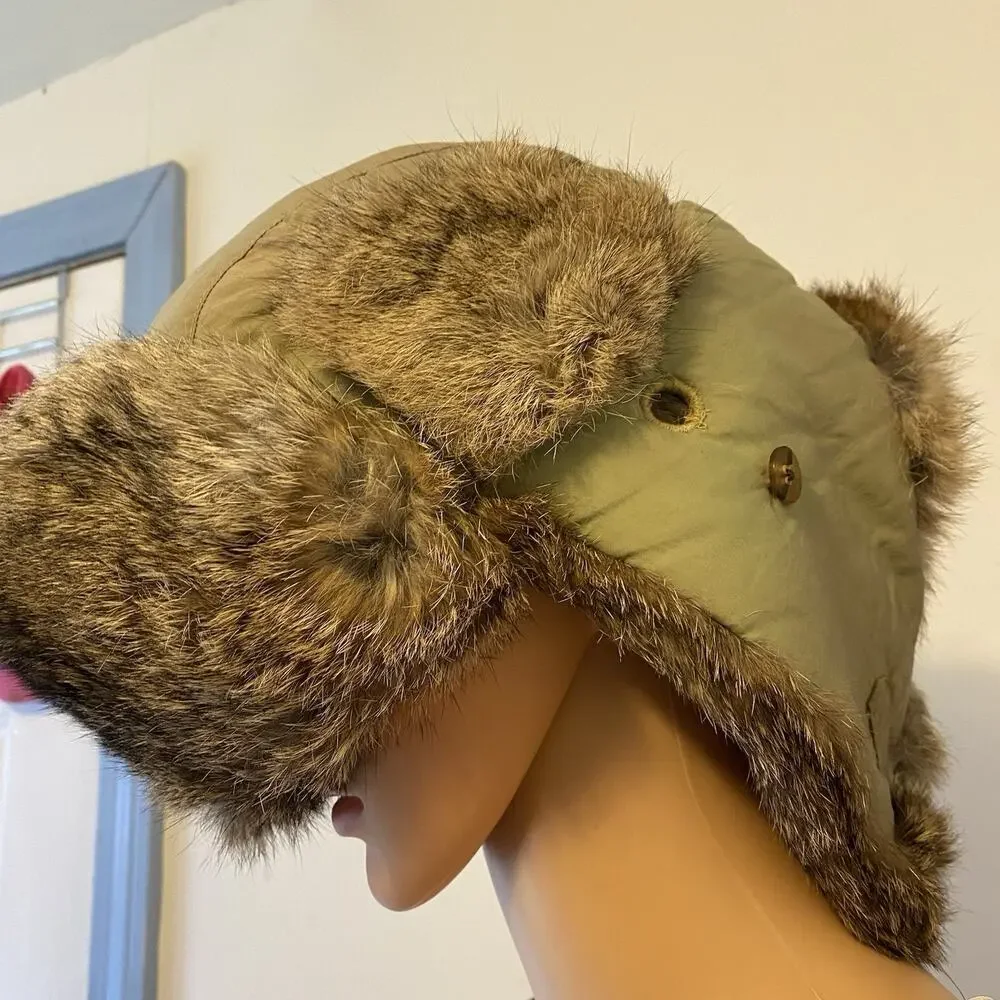 Mad Bomber National Rabbit Hair Fur Nylon Winter Hat Soft Cozy Ear Warmers Large